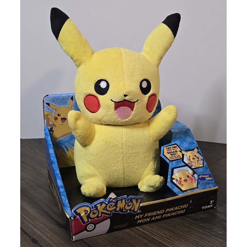 My Friend Pikachu Light Up Cheeks Talking Pokémon Plush Doll Tomy Toys New Box